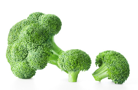 Fresh raw broccoli isolated on white backgroundの写真素材