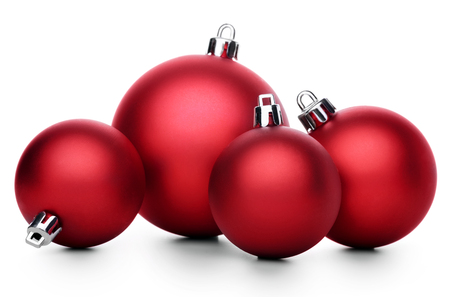 Red christmas ball isolated on white background