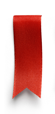 Red bookmark isolated on white backgroundの写真素材