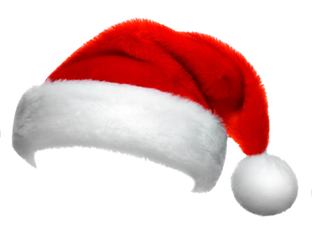 Santa Claus red hat isolated on white backgroundの写真素材