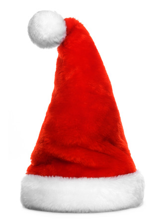 Santa Claus red hat isolated on white backgroundの写真素材