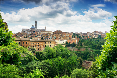 Panoramic view of Sienna city, Italyの写真素材
