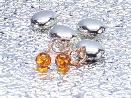 amber brooch spidersの写真素材