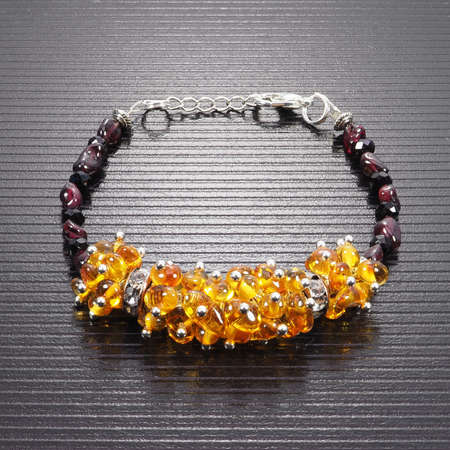 amber garnet braceletの写真素材