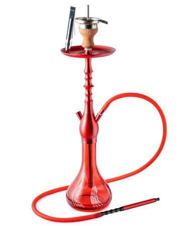 Isolated hookah or water pipe with hose
