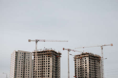 Construction of new residential quarter of Gdansk, Poland.の写真素材
