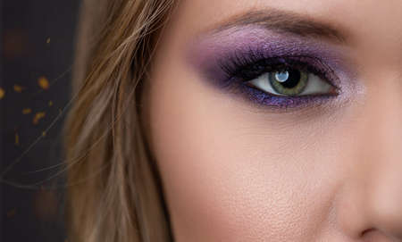 Young beautiful blonde model with attractive makeup