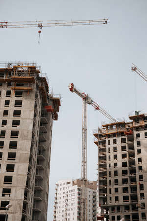 Construction of new residential quarter of Gdansk, Poland.