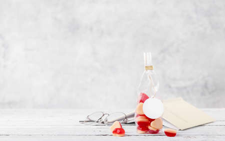 Packaging or label mockup of delicious sweet gelatine gummiesの写真素材