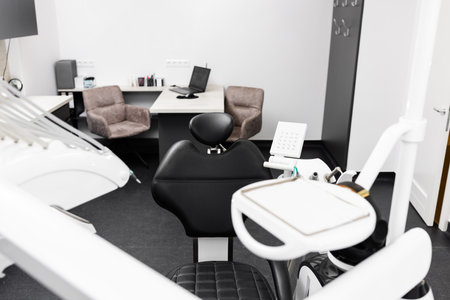 Sleek Minimalist Dental Clinic with Modern Equipmentの写真素材