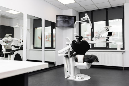 Sleek Minimalist Dental Clinic with Modern Equipmentの写真素材