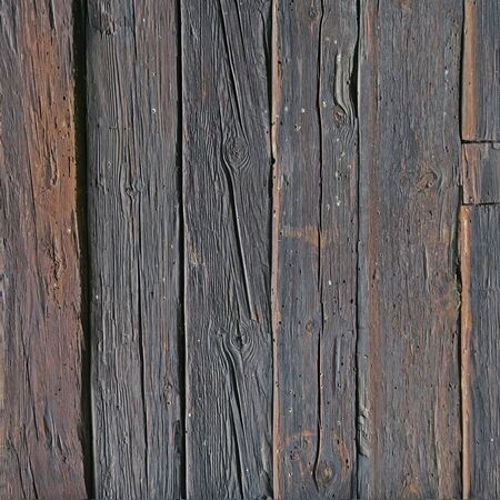 Wall of old and weathered oak wood with copyspaceの写真素材
