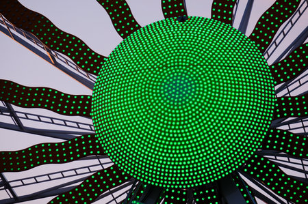 Nuremberg Folk Festival 2022 at night: Very impressive light shows of the rides at night are created when they are exposed for a longer time. A very special atmosphere...の写真素材