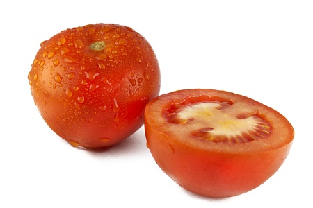 tomatos isolated on whiteの写真素材