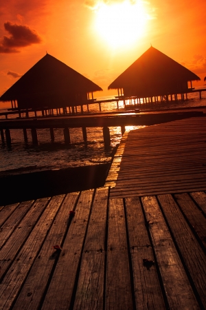 resort maldivian housesの写真素材