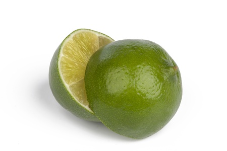 Fresh limes Isolated on whiteの写真素材