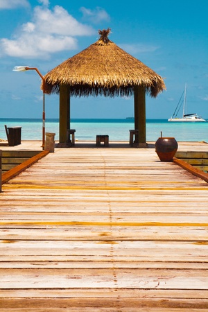 Maldives  The boat at the pierの写真素材