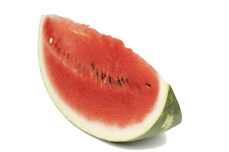 Watermelon slice isolated on white backgroundの写真素材