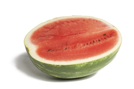 watermelon over white with clipping pathの写真素材