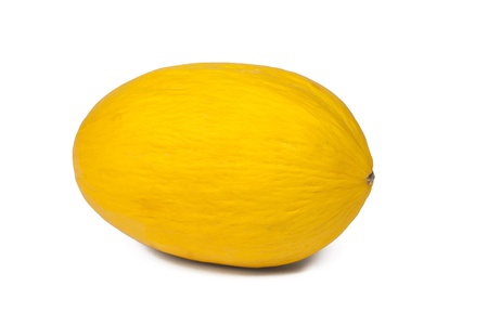 Fresh yellow cantaloupe melon isolated on white backgroundの写真素材