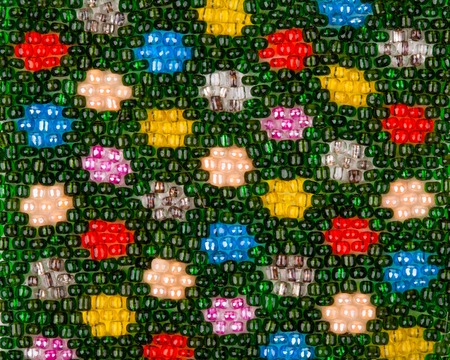 Pile multicolored balls of bead suitable for Background and textureの写真素材