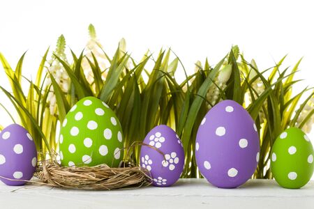 easter eggs hidden in the grass