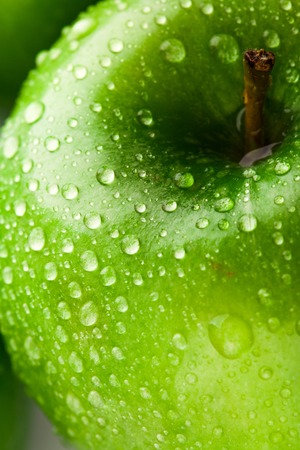 green apple macro in selective focus. studio shotの写真素材