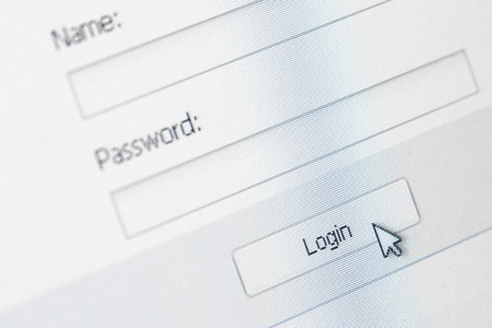 Website Login Screen Macro Capture Pale Blue