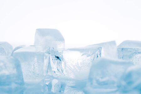 ice cubes on white background. studio shot