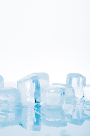 ice cubes on white backgroundの写真素材