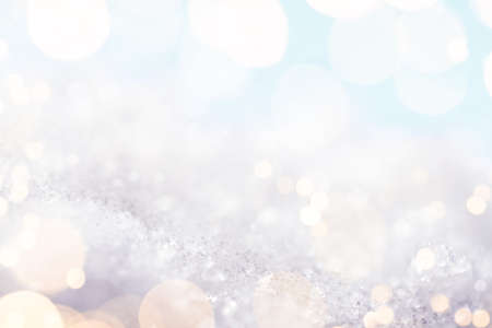 Abstract white background with golden highlights and snowの写真素材
