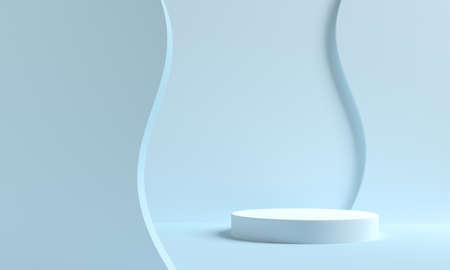 Minimal scene with podium and abstract background. 3d renderingの写真素材