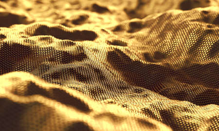 Gold satin or silk background. Gold digital fabric background. 3d renderingの写真素材