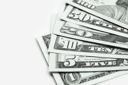 Money scattered on the desk. Finance and Economy concepts.
