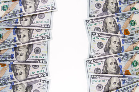 Money scattered on the desk. Finance and Economy concepts.
