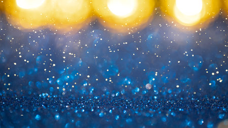 Christmas abstract background with yellow lights. High quality photoの写真素材