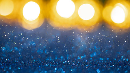 Christmas blue background with lights