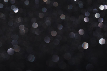 Glitter vintage lights background, light silver and blackの写真素材