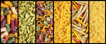 Set of various pasta background.の写真素材