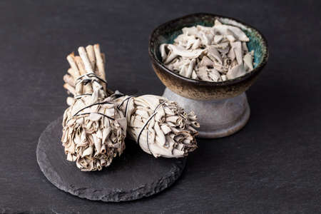 Incense of Salvia Apiana  (White sage, sacred sage, bee sage, california sage)の写真素材
