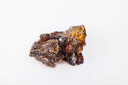Black Frankincense from Oman, isolated on  the white backgroundの写真素材