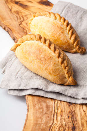 Kibinai (kybyn,kybynlar,chiburekki,pelmeni,shishlik) are traditional pastries filled with mutton and onion, popular with Karaite ethnic minority in Lithuaniaの写真素材