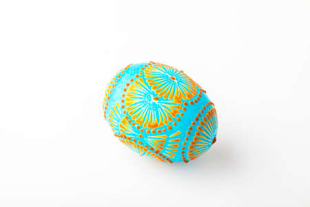 Easter eggs, Paschal eggs, decorated with beeswax - to celebrate Easter. Its old tradition in Lithuania, Eastern Europe.の写真素材
