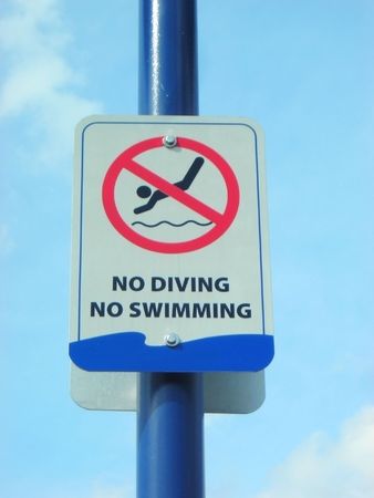 No Diving No Swimmingの写真素材
