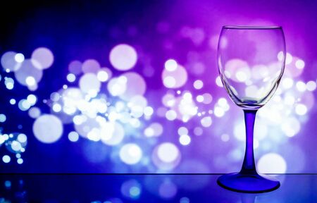 Crystal glass for wine on a beautiful backgroundの写真素材