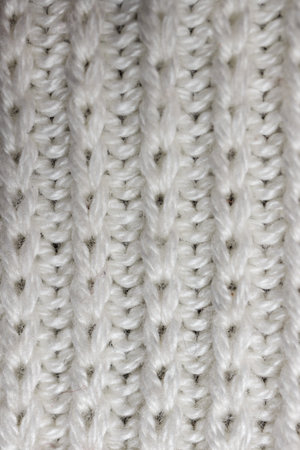Close up of knitted wool fabric.の写真素材