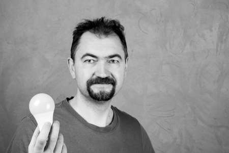 Emotions. Black and white portrait of a manの写真素材