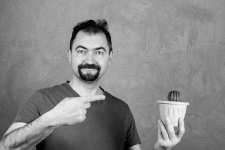 Emotions. Black and white portrait of a manの写真素材