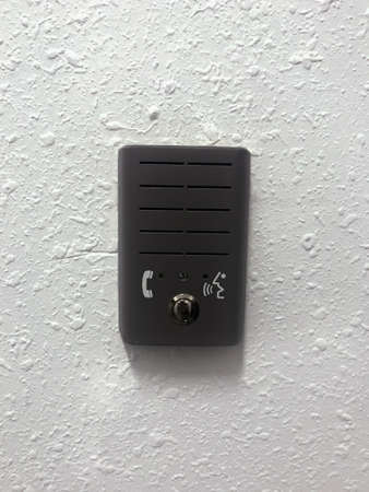 Call apparatus on the wall of the entranceの写真素材