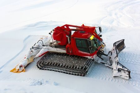 red ratrak snowmobileの写真素材